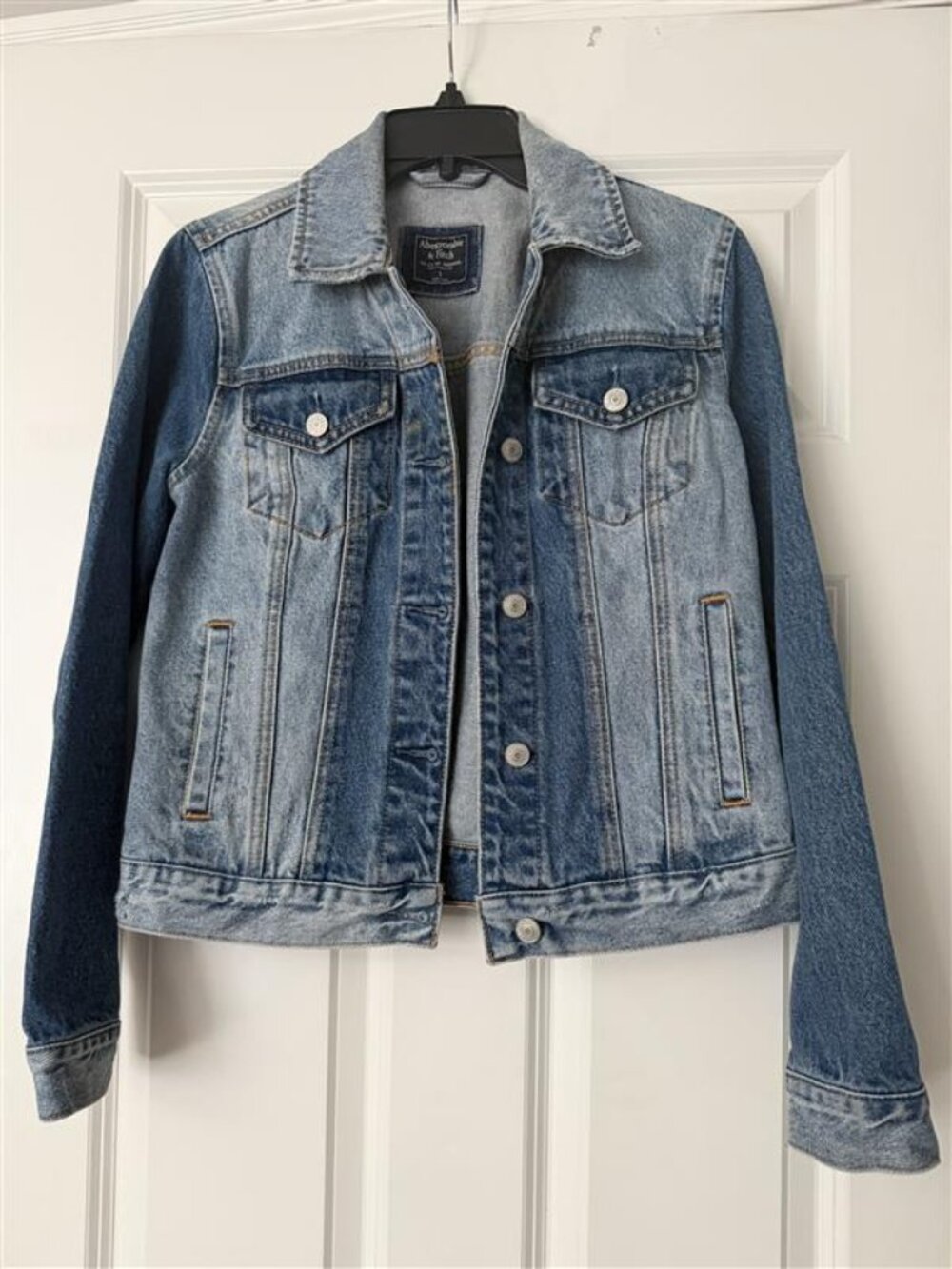 Abercrombie & Fitch Two‑Tone Denim Jacket (Size S)